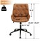 Brown Leather Office Chair, Armless Home Office Desk Chair, Capacity 400lbs